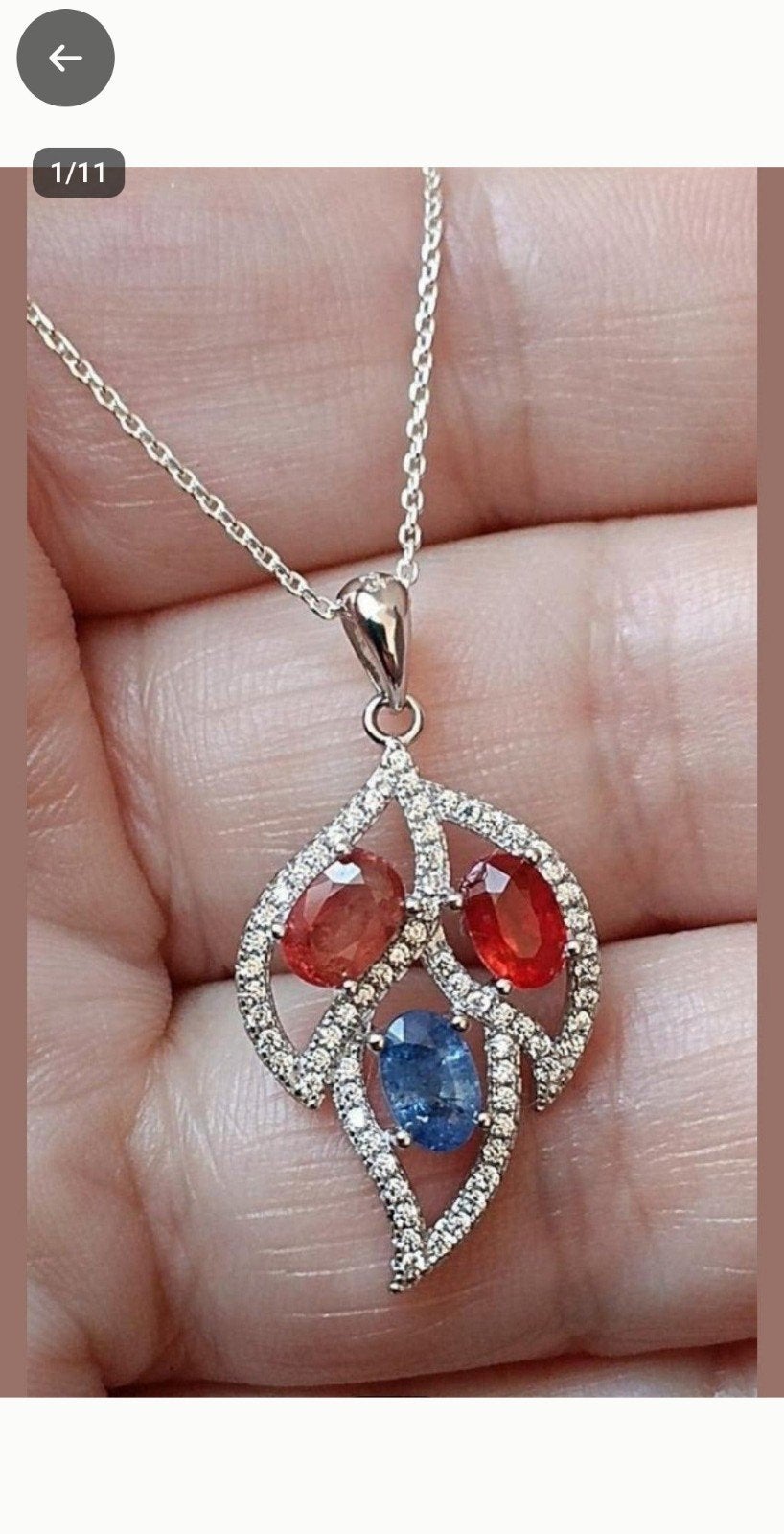 Pendentif en argent massif avec 3 saphirs naturels, Neuf, Enlèvement, Avec pierre précieuse, Bleu