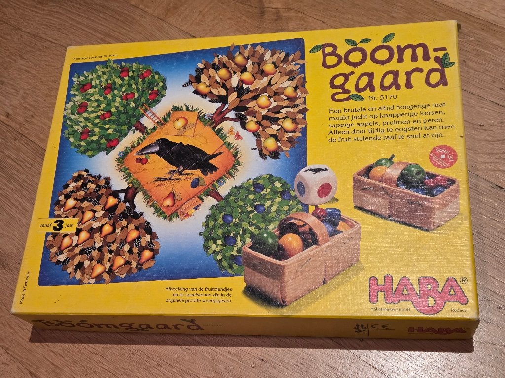 Boomgaard - Win van de altijd hongerige raaf, Een of twee spelers, Ophalen, Gebruikt, Haba