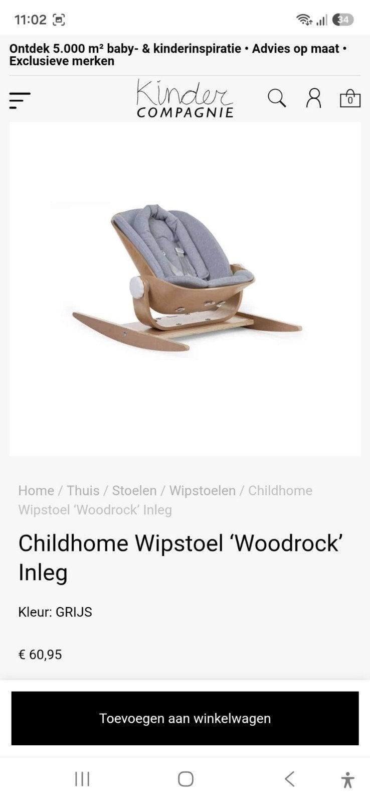 baby stoel wipper  zo goed als nieuw, Kinderen en Baby's, Ophalen