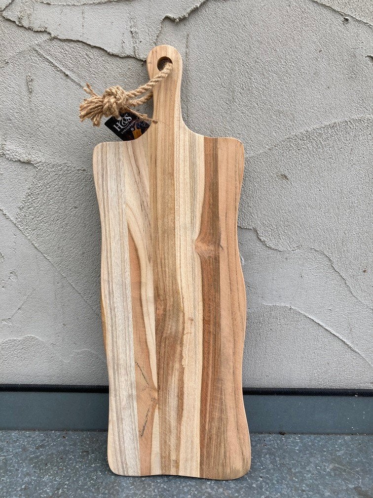 SERVEERPLANK SNIJPLANK 69 CM TEAKHOUT NIEUW, Ophalen of Verzenden, Nieuw, Hout