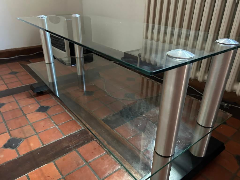 TV glass table, Huis en Inrichting, Ophalen, Zo goed als nieuw