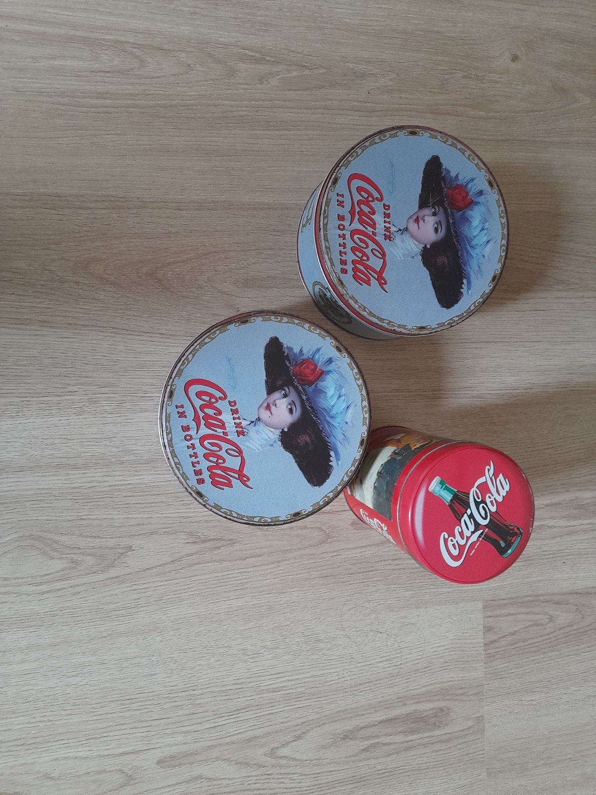 vintage Coca Cola blikken -set van 3 stuks, Enlèvement
