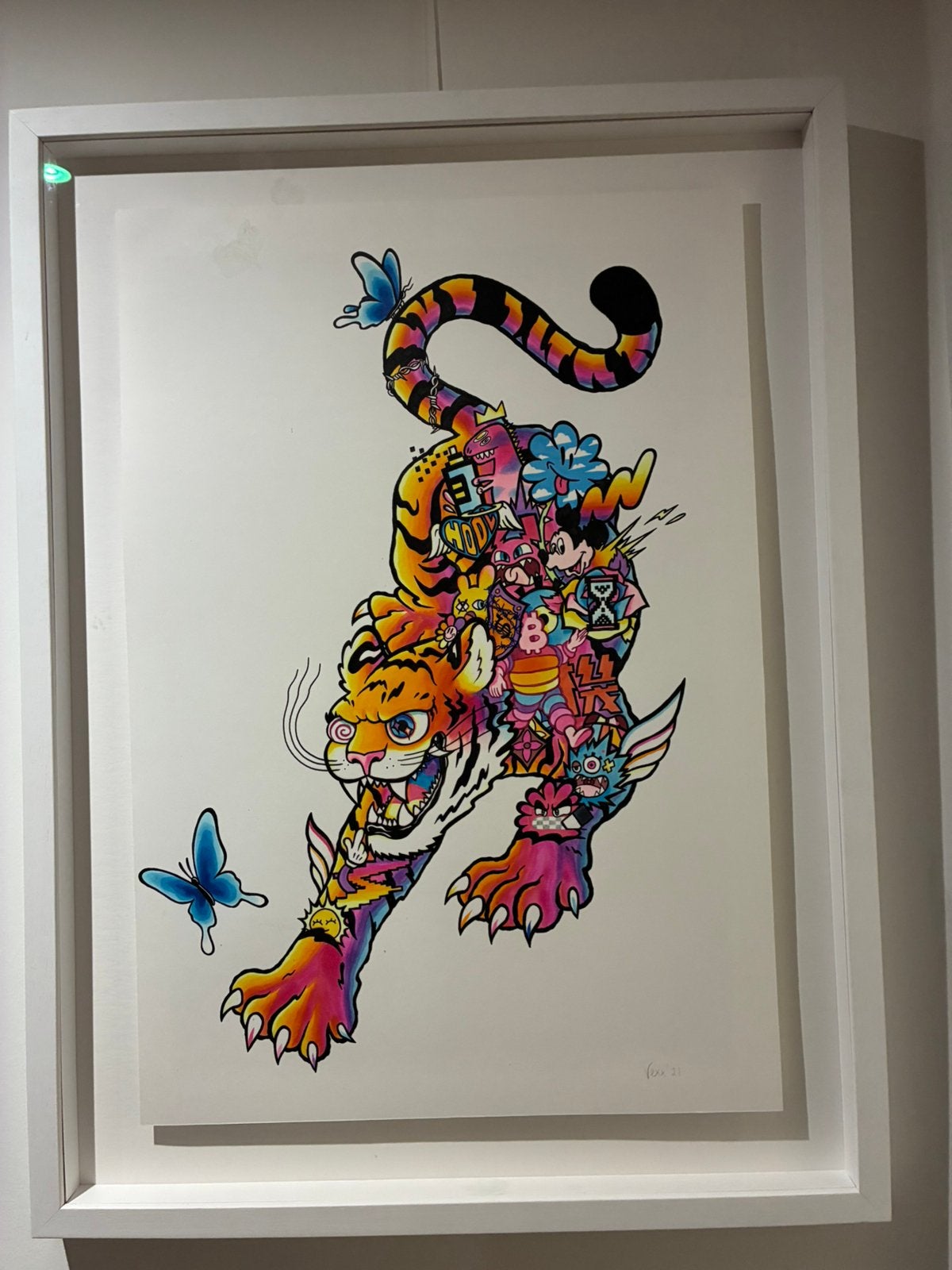 vexx originele tekening, Antiek en Kunst, Kunst | Schilderijen | Modern, Ophalen, Figuren, Papier/karton, Achter glas