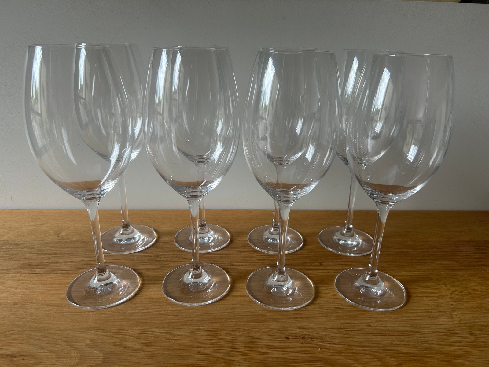 8 grote wijnglazen 27 cm, Verzamelen, Glas en Drinkglazen, Ophalen, Zo goed als nieuw, Overige typen