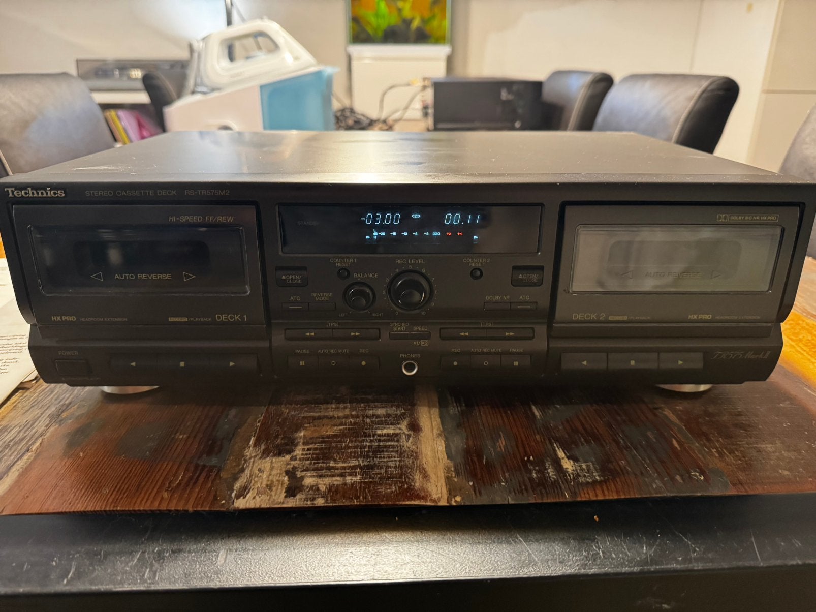 Technics RS-TR575M2 – dubbele Hi-Fi cassette deck, Ophalen of Verzenden, Zo goed als nieuw, Stereo