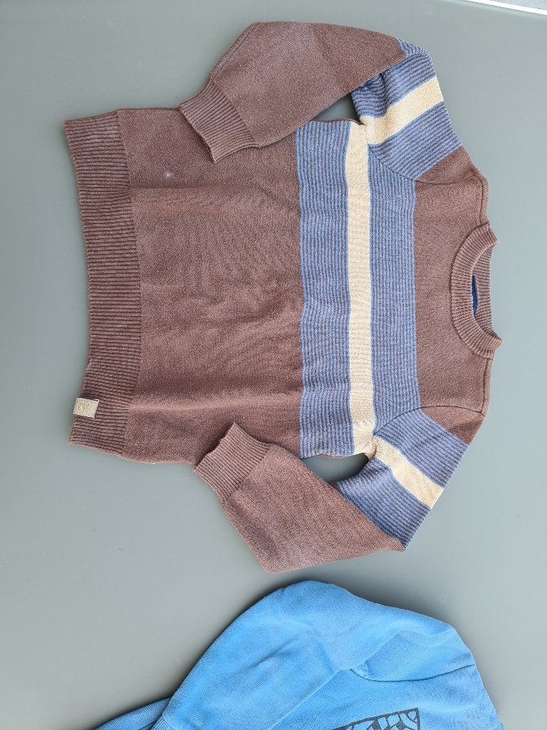 bruine trui, pull met smile, Samson, 122, Kinderen en Baby's, Ophalen, Zo goed als nieuw