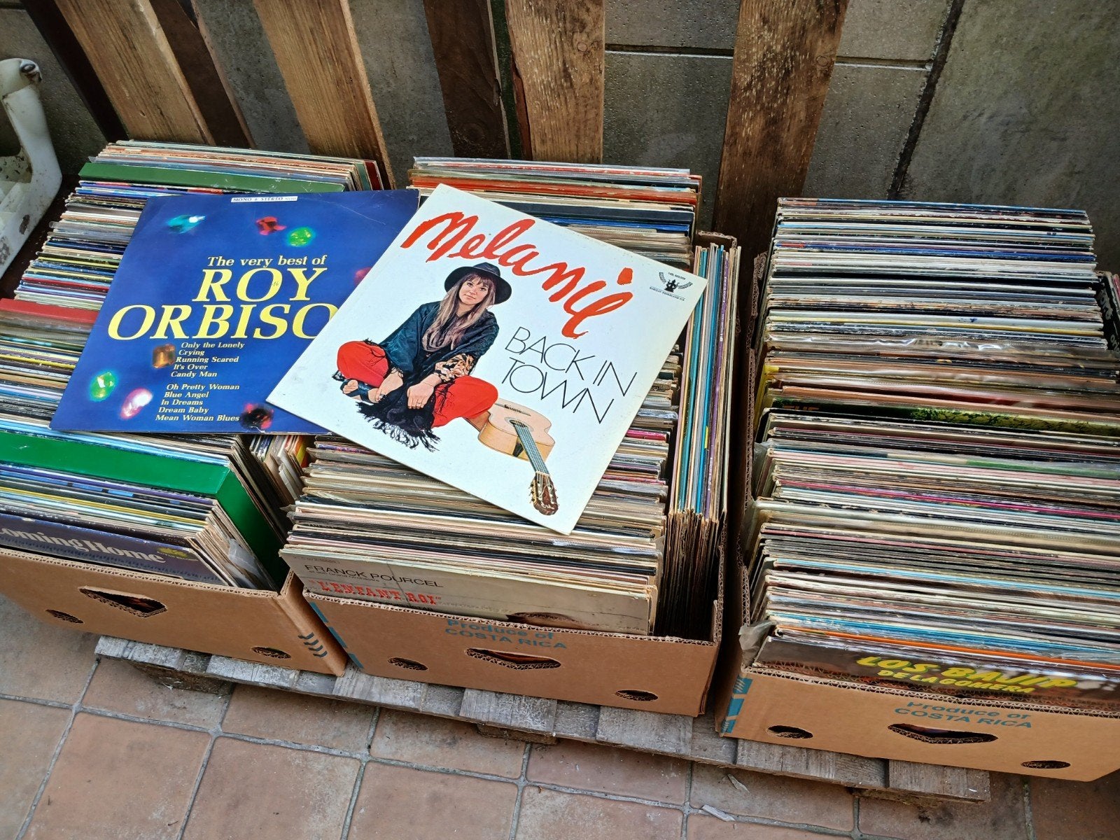 lot de +/- 450 disques vinyles, CD & DVD, Enlèvement, LP