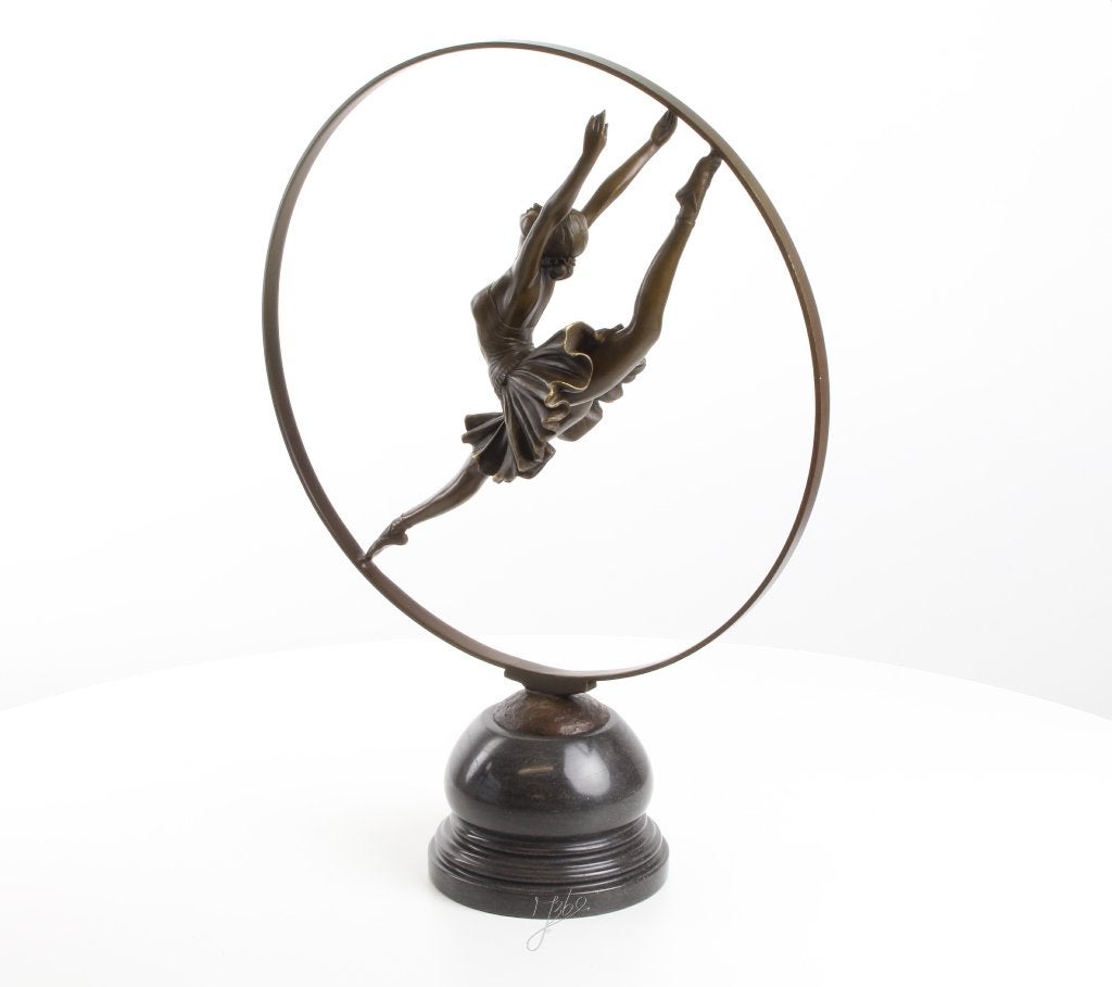 Sculpture en bronze Art Déco exclusive « Ring Dancer », Statue, Enlèvement ou Envoi, Autres sujets, Brons
