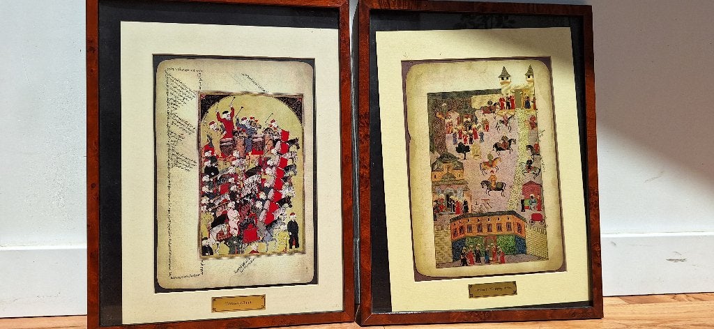 2 Ottomaanse miniaturen-reproducties, Antiek en Kunst, Ophalen