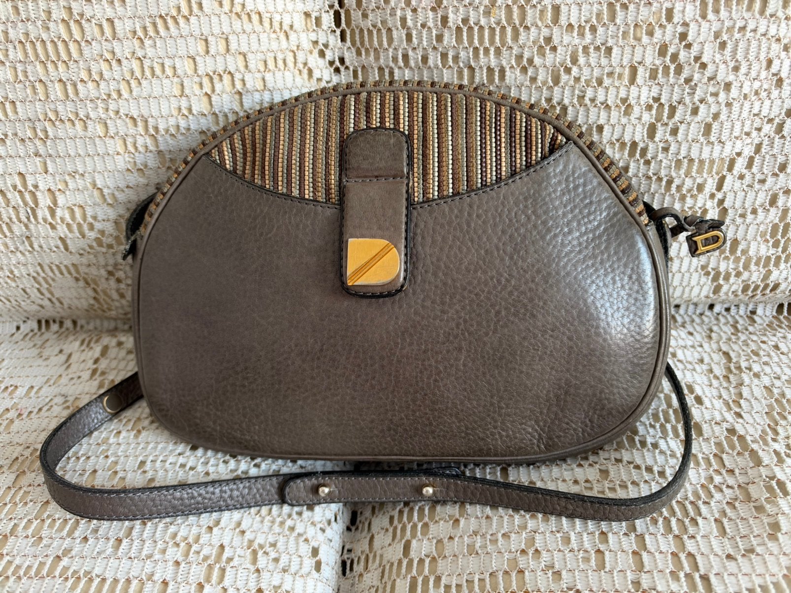 Sac bandoulière DELVAUX cuir tressé multicolore, Enlèvement ou Envoi, Comme neuf, Cuir