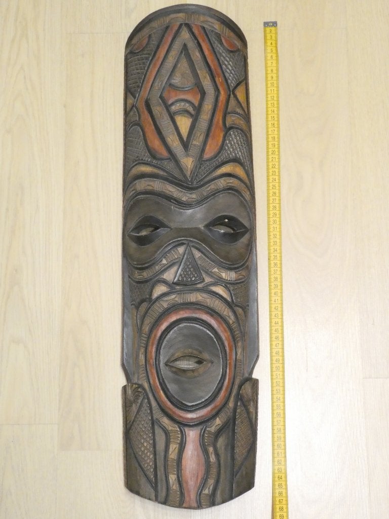 Afrikaans Houten Masker Handgesneden (1), Antiek en Kunst, Kunst | Beelden en Houtsnijwerken, Ophalen, Masker, Handgemaakt, Hout