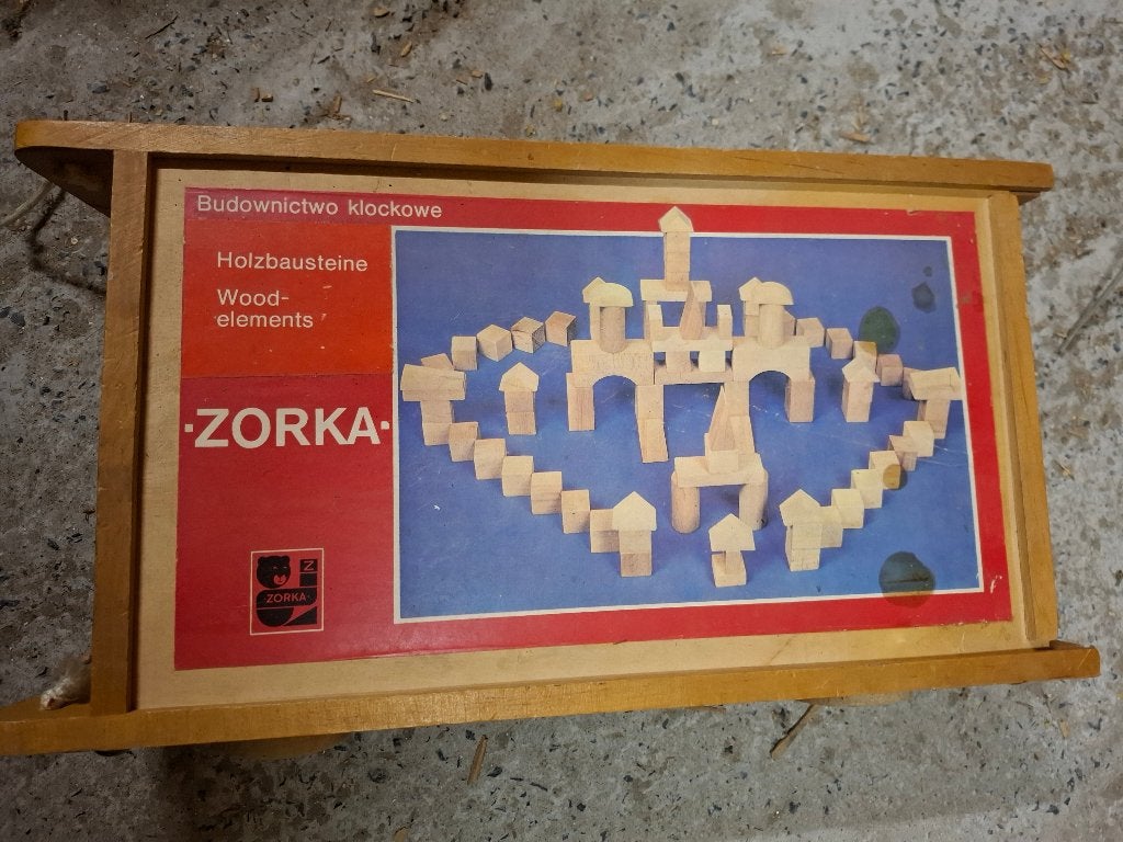 Zorka houten blokken vintage speelgoed, Ophalen, Gebruikt