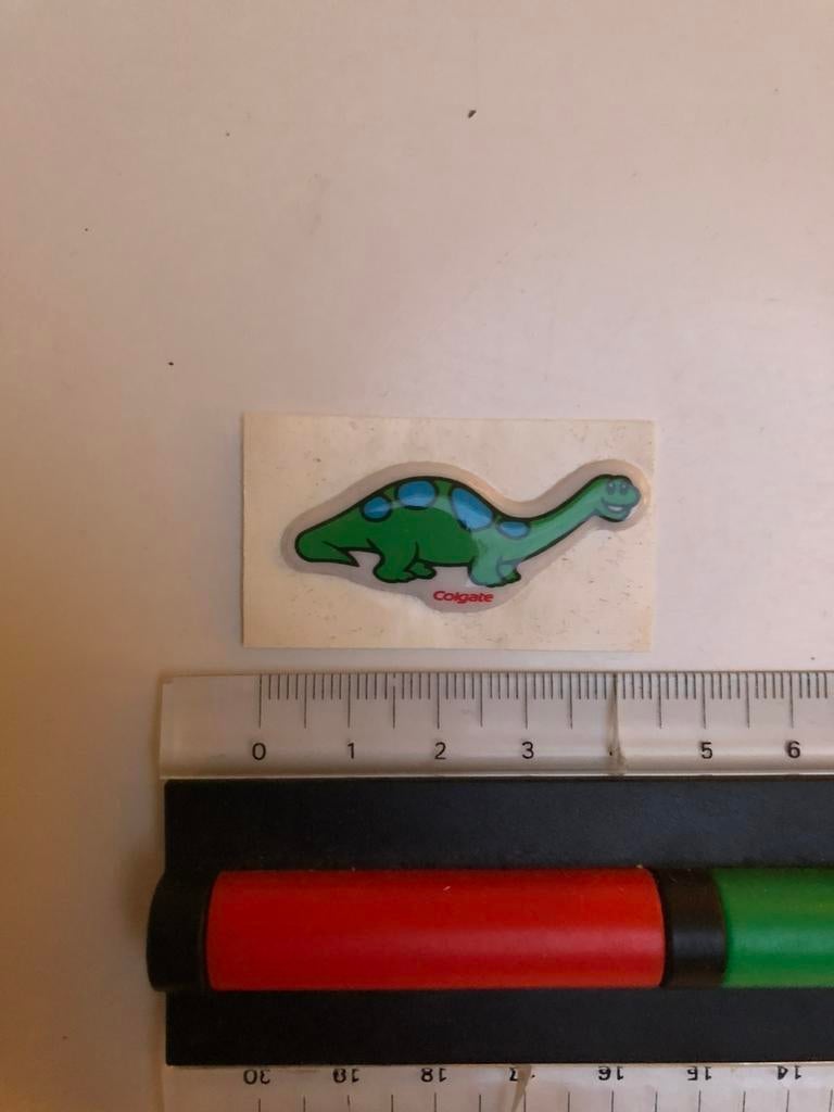 Reclame sticker van Colgate : dino’s, Enlèvement ou Envoi, Neuf, Marque