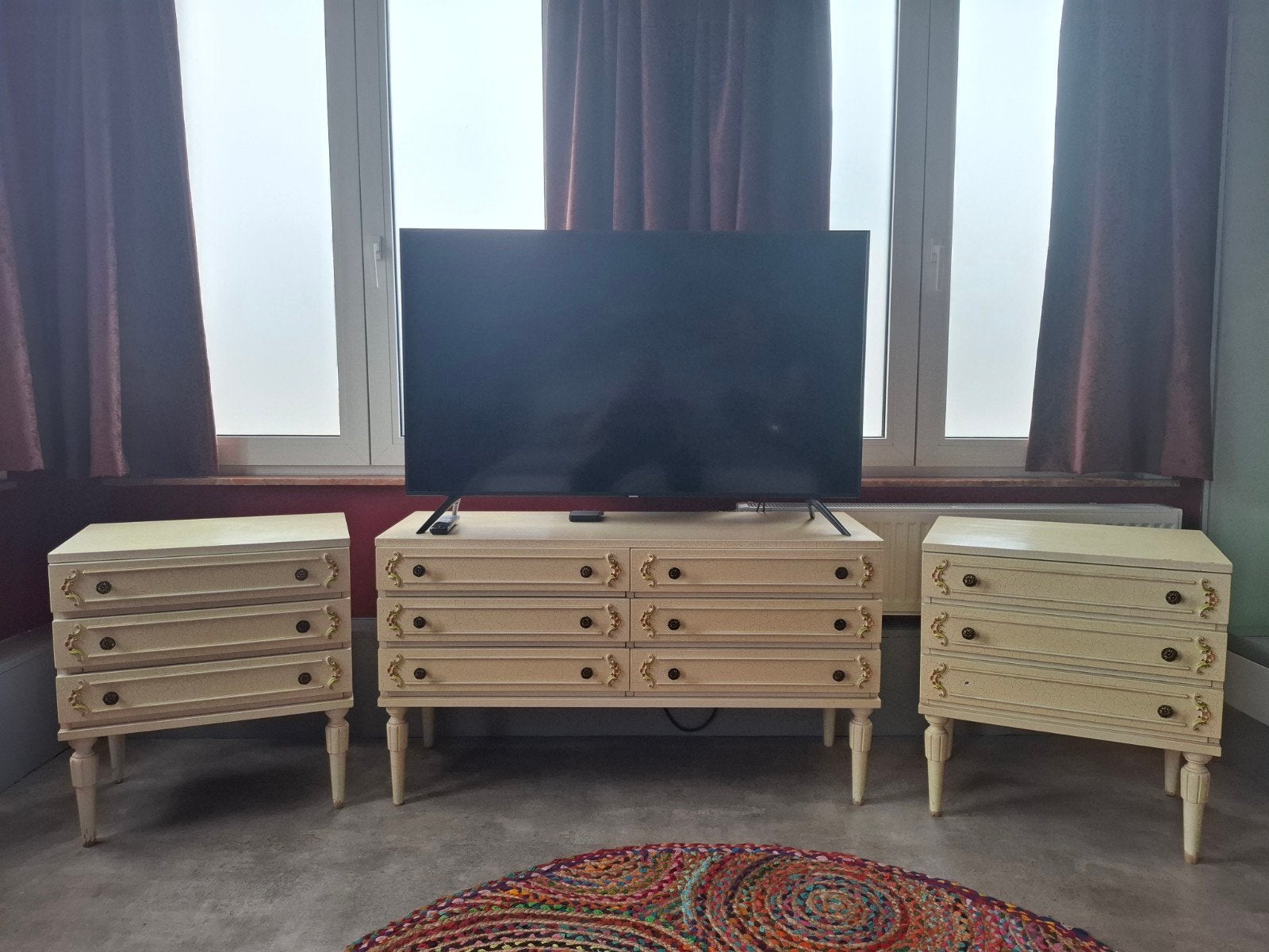 2 nachtkastjes en dressoir, Ophalen, Gebruikt, Hout
