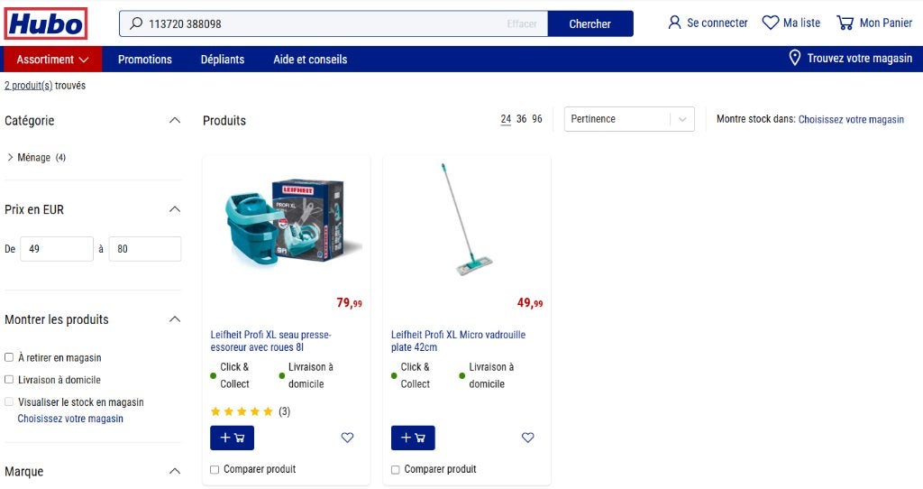 Leifheit seau 8L + support sur roue + mop 42cm et gd manche, Huis en Inrichting, Ophalen