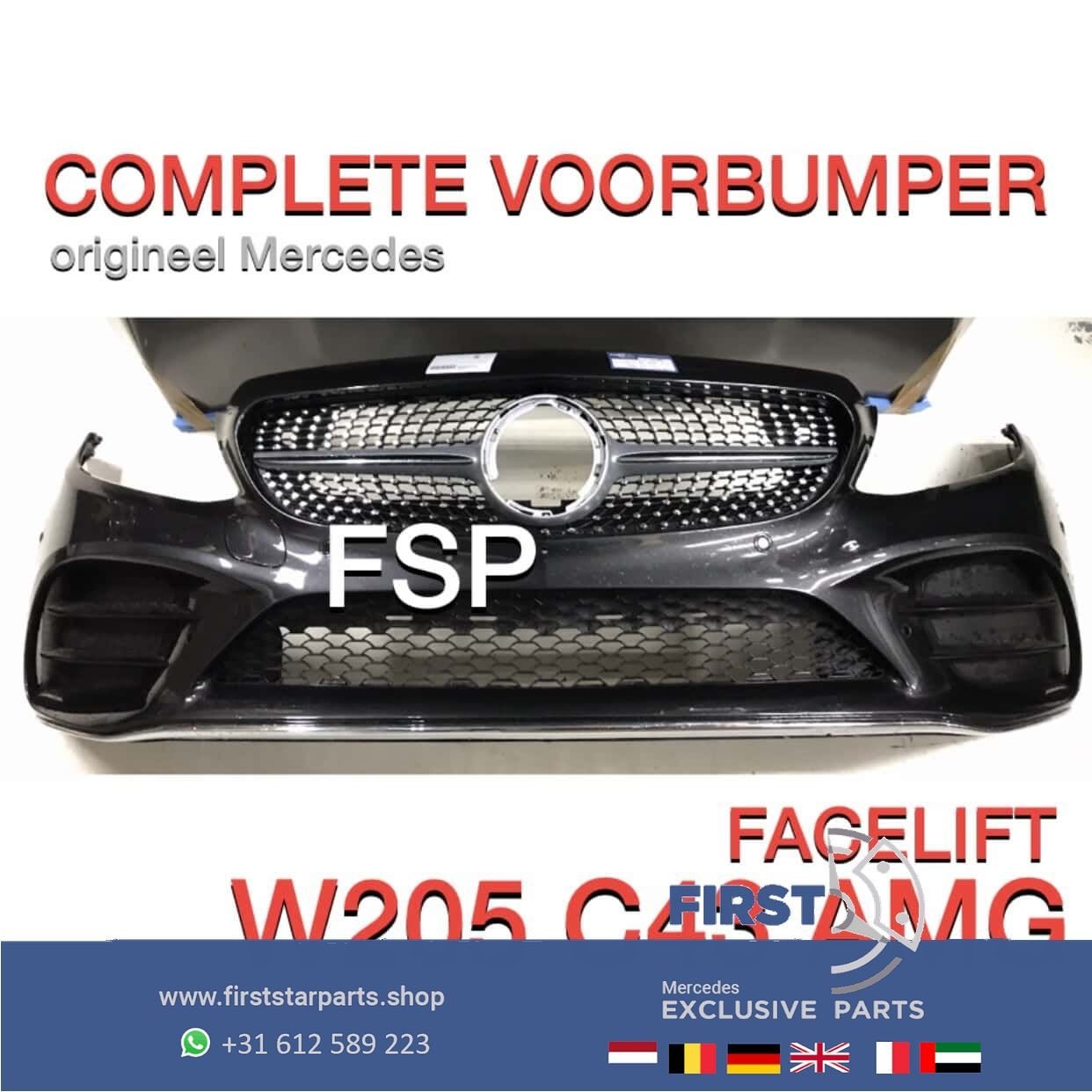 C205 C Klasse Coupé Cabrio Facelift AMG Voorbumper Mercedes, Gebruikt, -, Voor, Ophalen of Verzenden