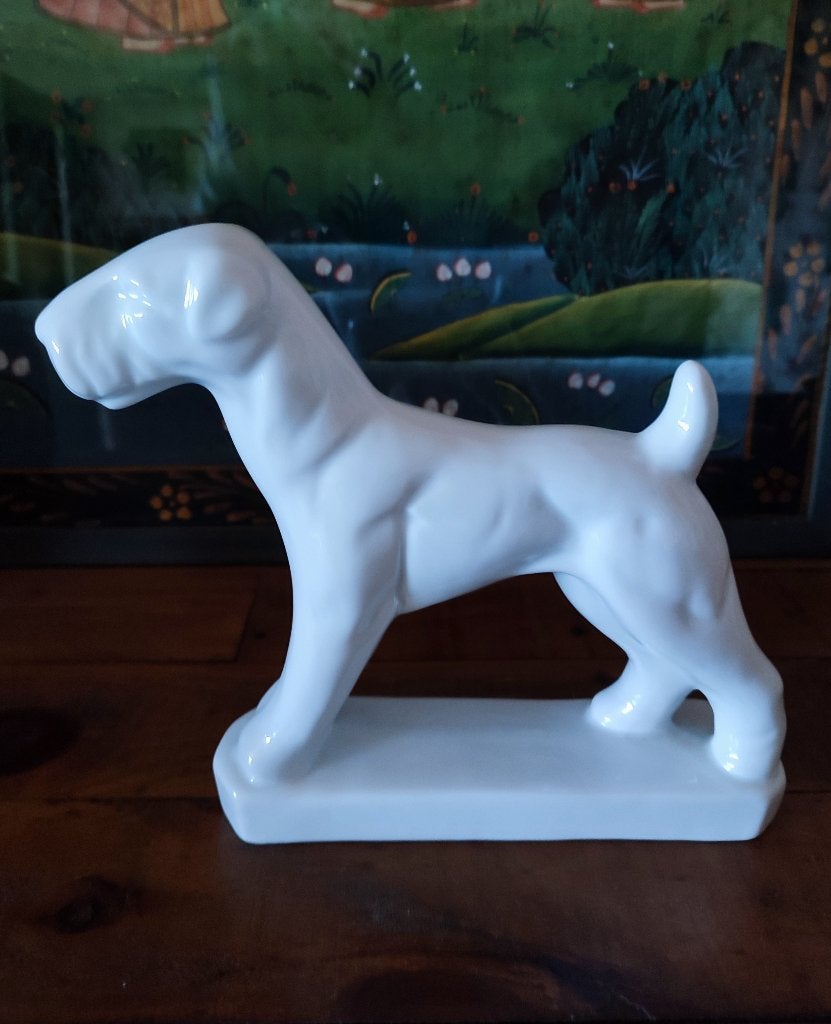 Beeld Scottish Terrier, Fox Terrier. Art Deco stijl, Ophalen of Verzenden, Zo goed als nieuw, Dier
