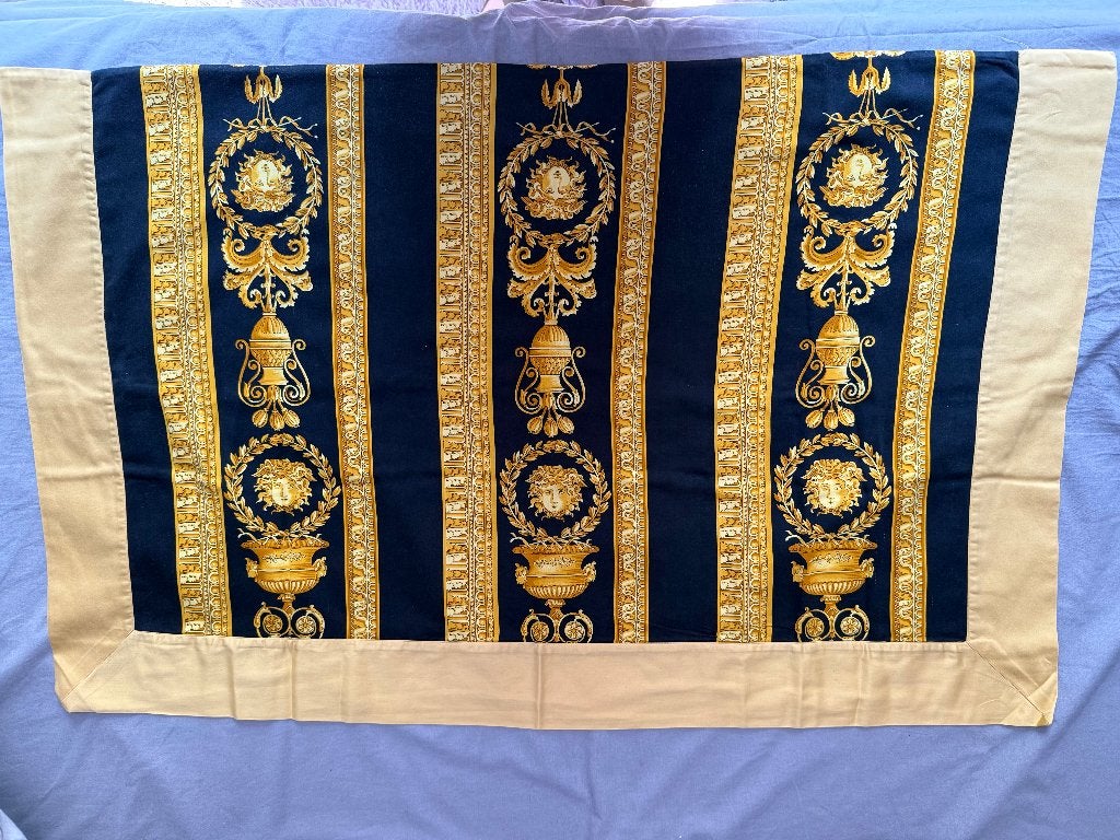 groot dekbedovertrek 260 x 280 cm Barok/Versace stijl, Gebruikt, Tweepersoons, Ophalen of Verzenden, Geel