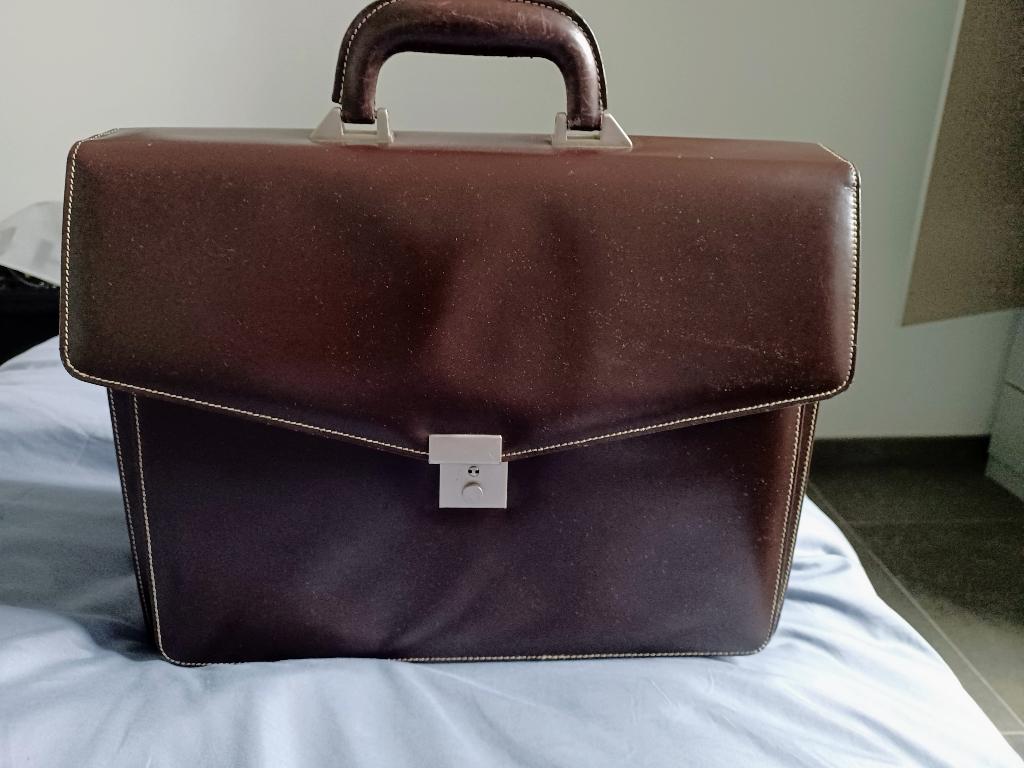 Lederen aktetas, Handtassen en Accessoires, Tassen | Schooltassen, Ophalen, Bruin, Leer