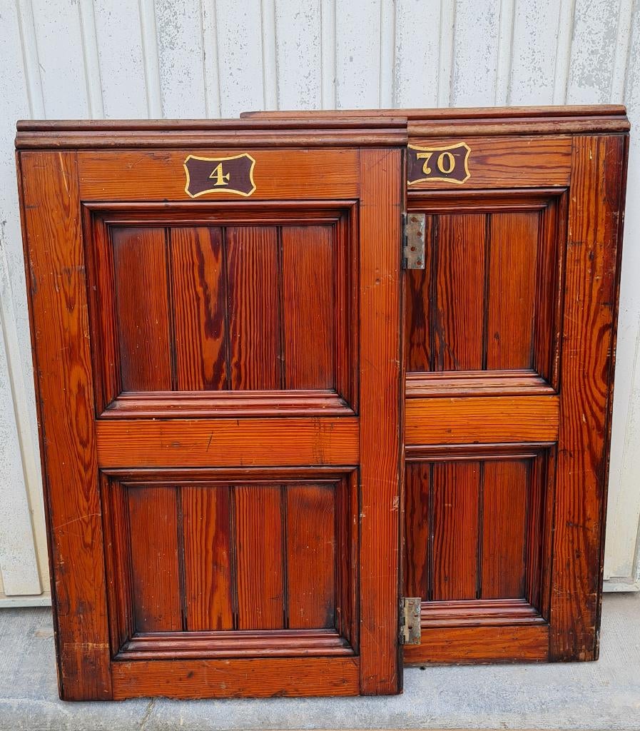 Portes pensionnat anciennes de British Library en pin massif, Antiquités & Art, Art | Sculptures & Bois, Autres types, Bois, Autres sujets