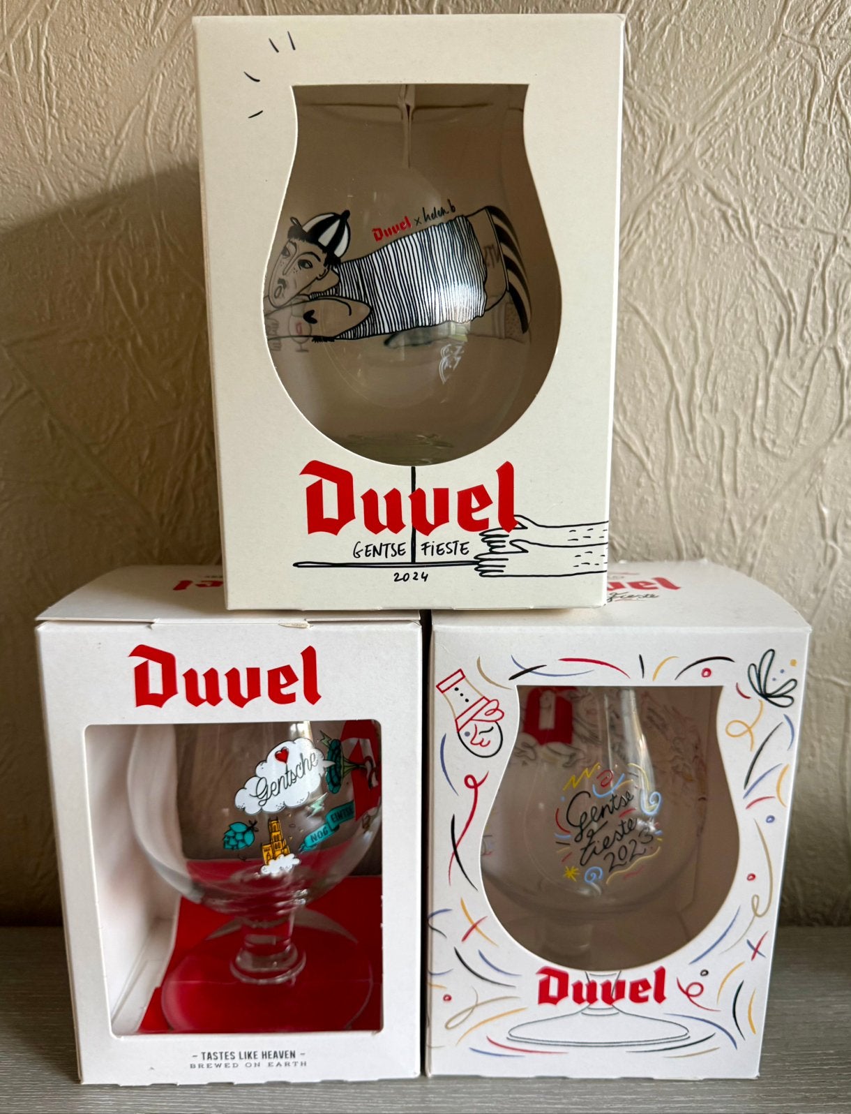 Divel - Lot van 3 glazen (Gentse Feesten), Verzamelen, Ophalen, Zo goed als nieuw