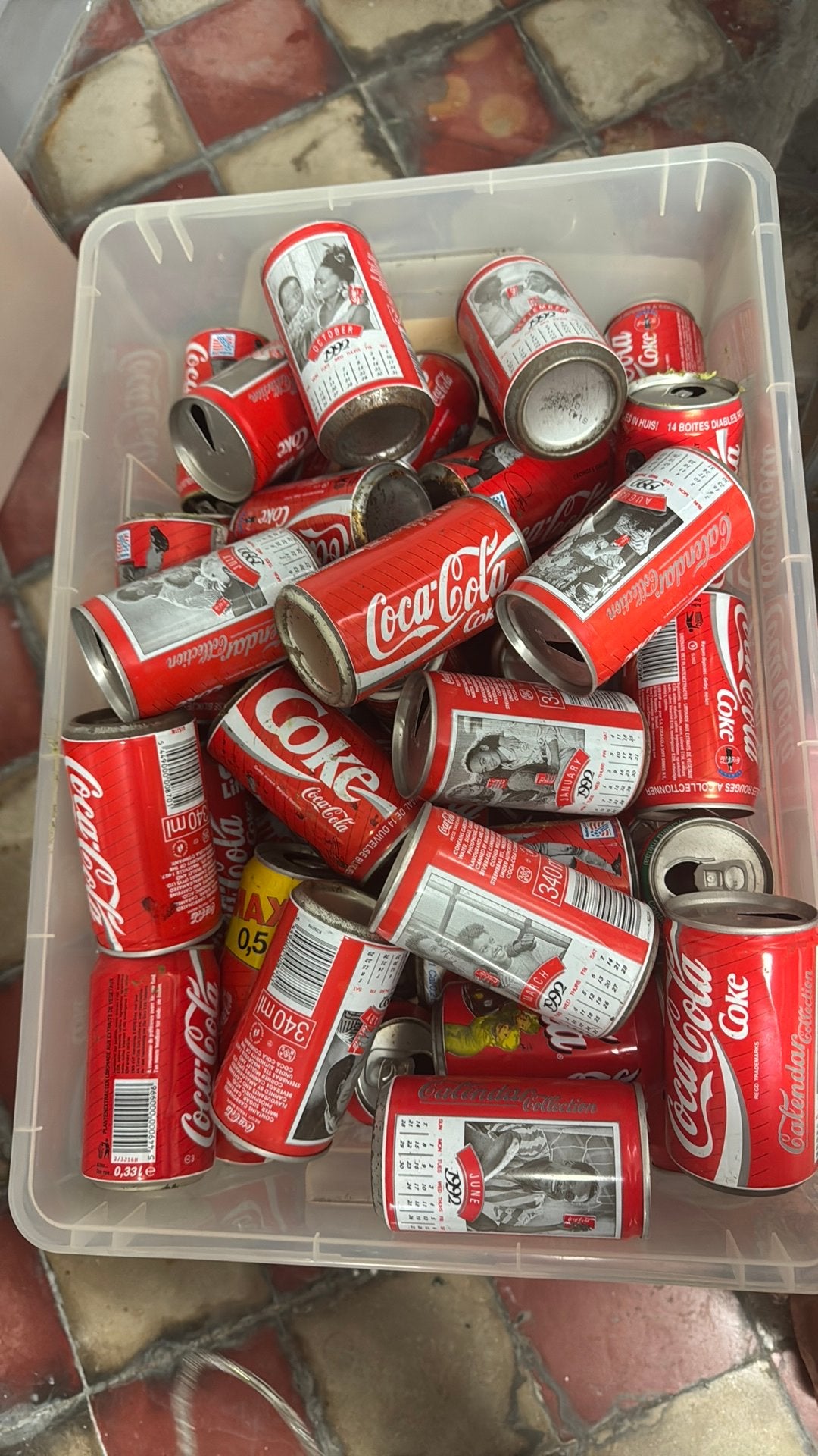 Coca cola blikken vintage, Verzamelen, Blikken, Ophalen of Verzenden, Zo goed als nieuw
