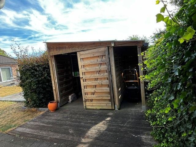 houten tuinhuis, Jardin & Terrasse, 200 à 400 cm, Enlèvement, Utilisé, 500 cm ou plus