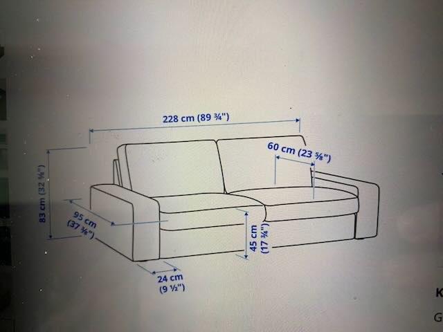 In perfecte staat Tidafors 3-zit Ikea grijs, Ophalen, Driepersoons, 75 tot 100 cm, Zo goed als nieuw