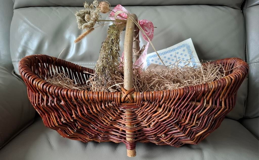 handgevlochten mand van wilgen Osier Joséphine 56 cm, Huis en Inrichting, Ophalen of Verzenden, Nieuw, Ovaal, Mand