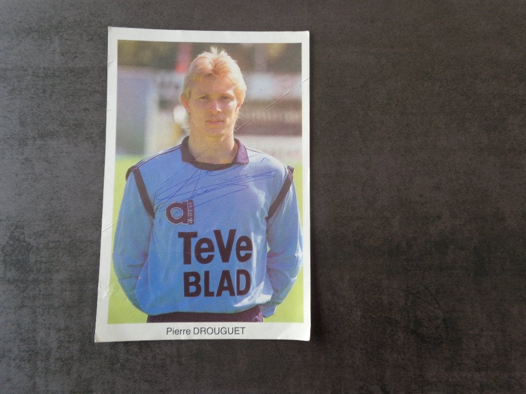 Ancienne photo de Pierre Drouguet (FC Liège) + dédicace, Enlèvement