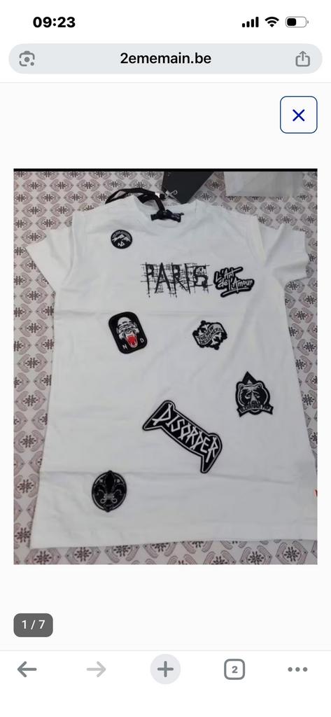T-shirt met geborduurde patches, Ophalen of Verzenden, Nieuw, Maat 46 (S) of kleiner, Wit