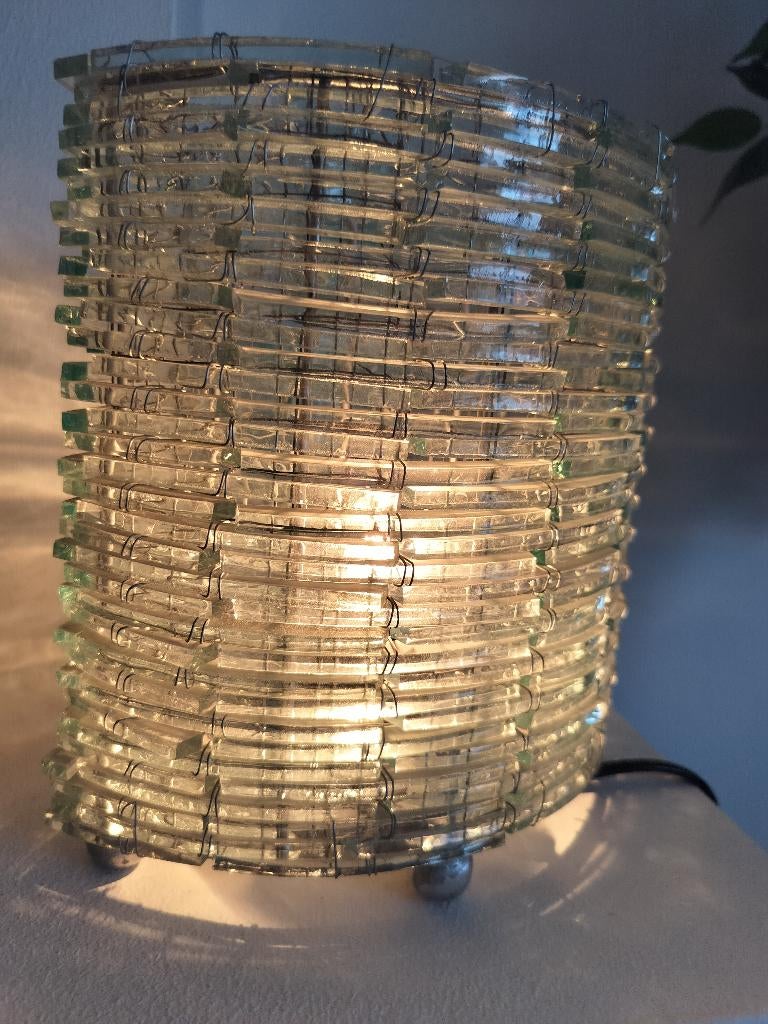 Très belle lampe de table en verre taillé, Enlèvement, Comme neuf, Verre, Moins de 50 cm