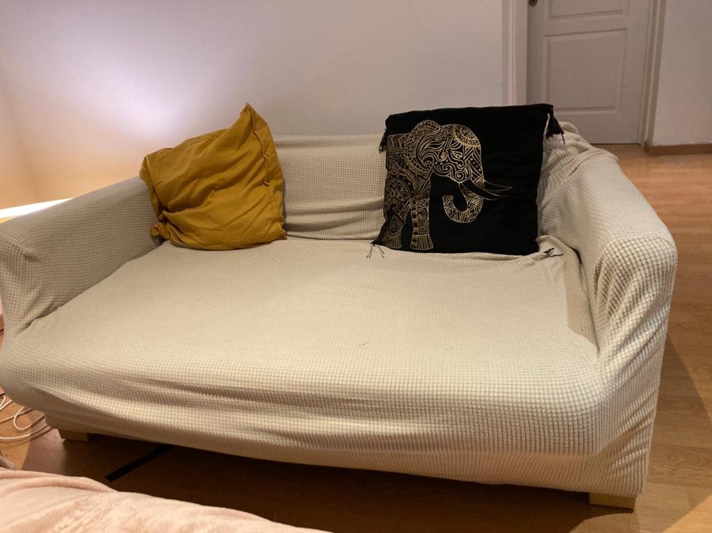 Canapé-Lit à donner, Maison & Meubles, Enlèvement, Utilisé, Queen size, Beige