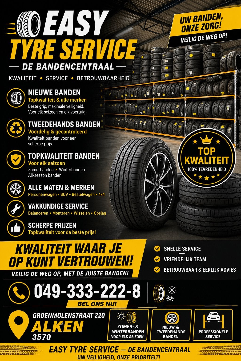 EASY TYRE SERVICE 🛞 NIEUWE & TWEEDEHANDS AUTOBANDEN SCHERPE, Ophalen of Verzenden