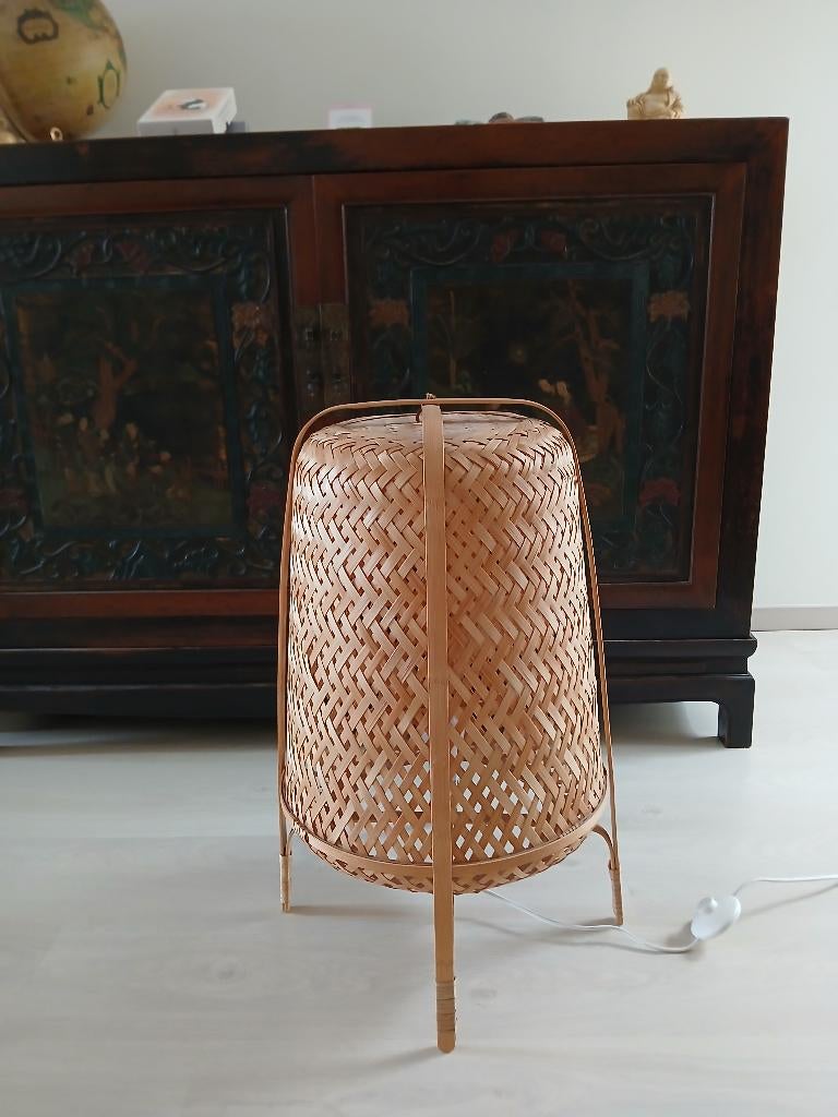 Bamboe lamp, Scandinavisch, Comme neuf, Enlèvement, 100 à 150 cm
