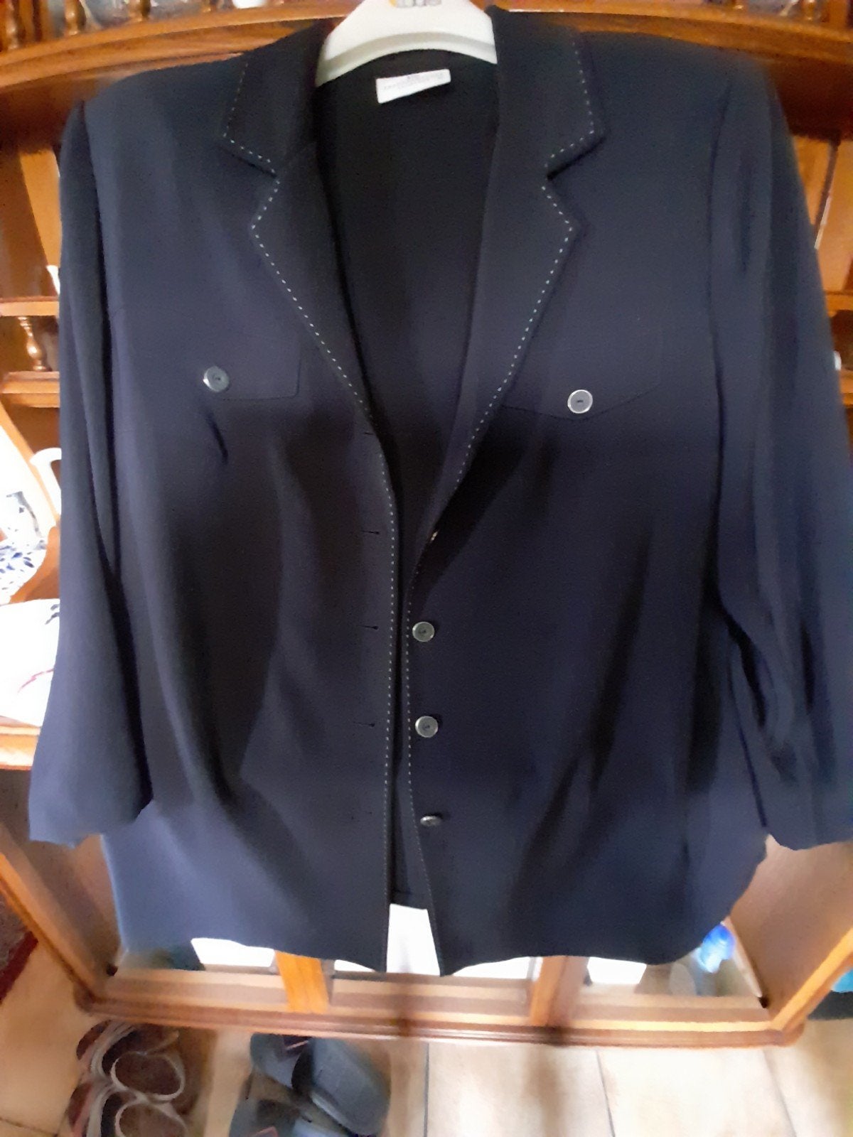 zomervest , dames, amper gedragen, maat 46, Blauw, Ophalen of Verzenden, Zo goed als nieuw, Jasje of Colbert