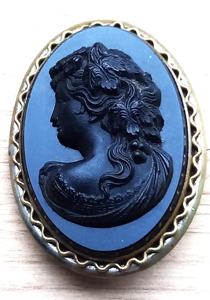 camée  broche en écaille de tortue, Enlèvement ou Envoi, Broche