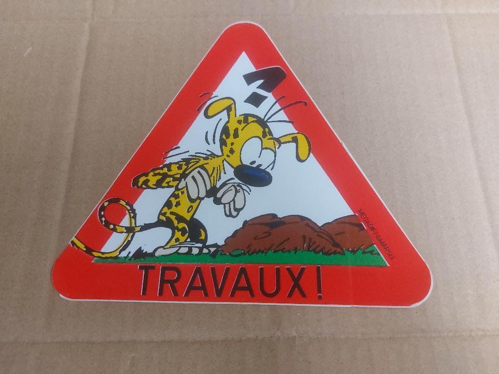 autocollant  marsupilami  travaux, Enlèvement ou Envoi, Comme neuf