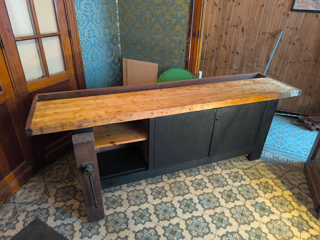 Ancien établis d'atelier meuble de métier d'atelier buffet, Antiquités & Art, Enlèvement ou Envoi
