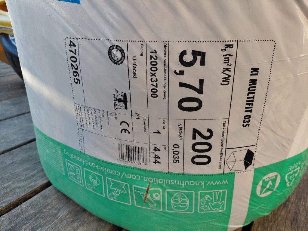 Isolant KNAUF MULTIFIT 035 - 200mm - 1,20m x 3,70m, Doe-het-zelf en Bouw, Ophalen, Nieuw