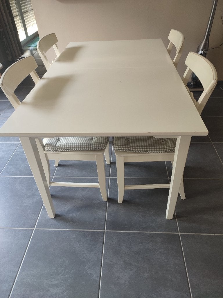 Eettafel en stoelen, Ophalen, Gebruikt, 150 tot 200 cm, Vier personen