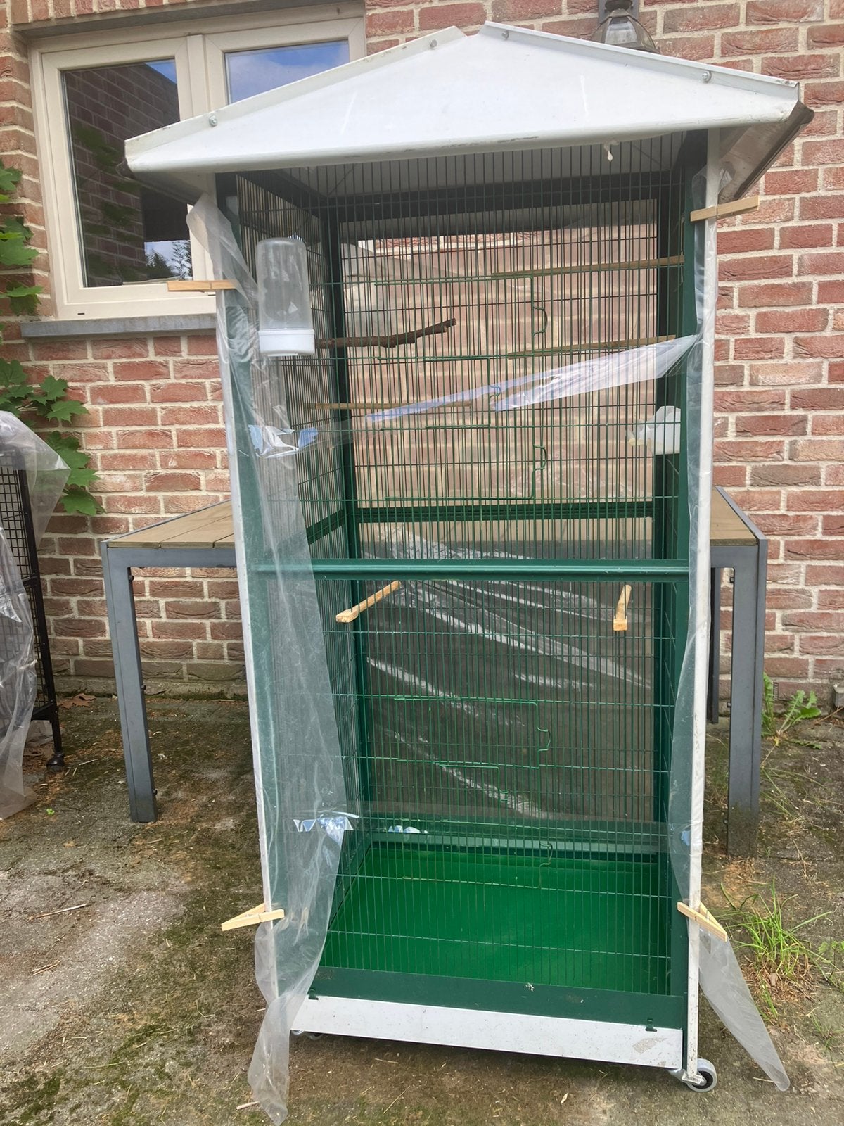 GROTE VIERKANTE VOLIERE VOOR MEERDERE VOGELS NU 95 EURO, Enlèvement, Comme neuf, Métal, Volière