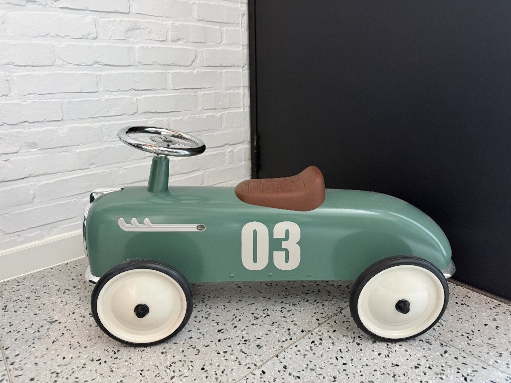 Baghera Roadster Tender Green - retro metalen loopauto, Enfants & Bébés, Enlèvement, Comme neuf, Véhicule de marche