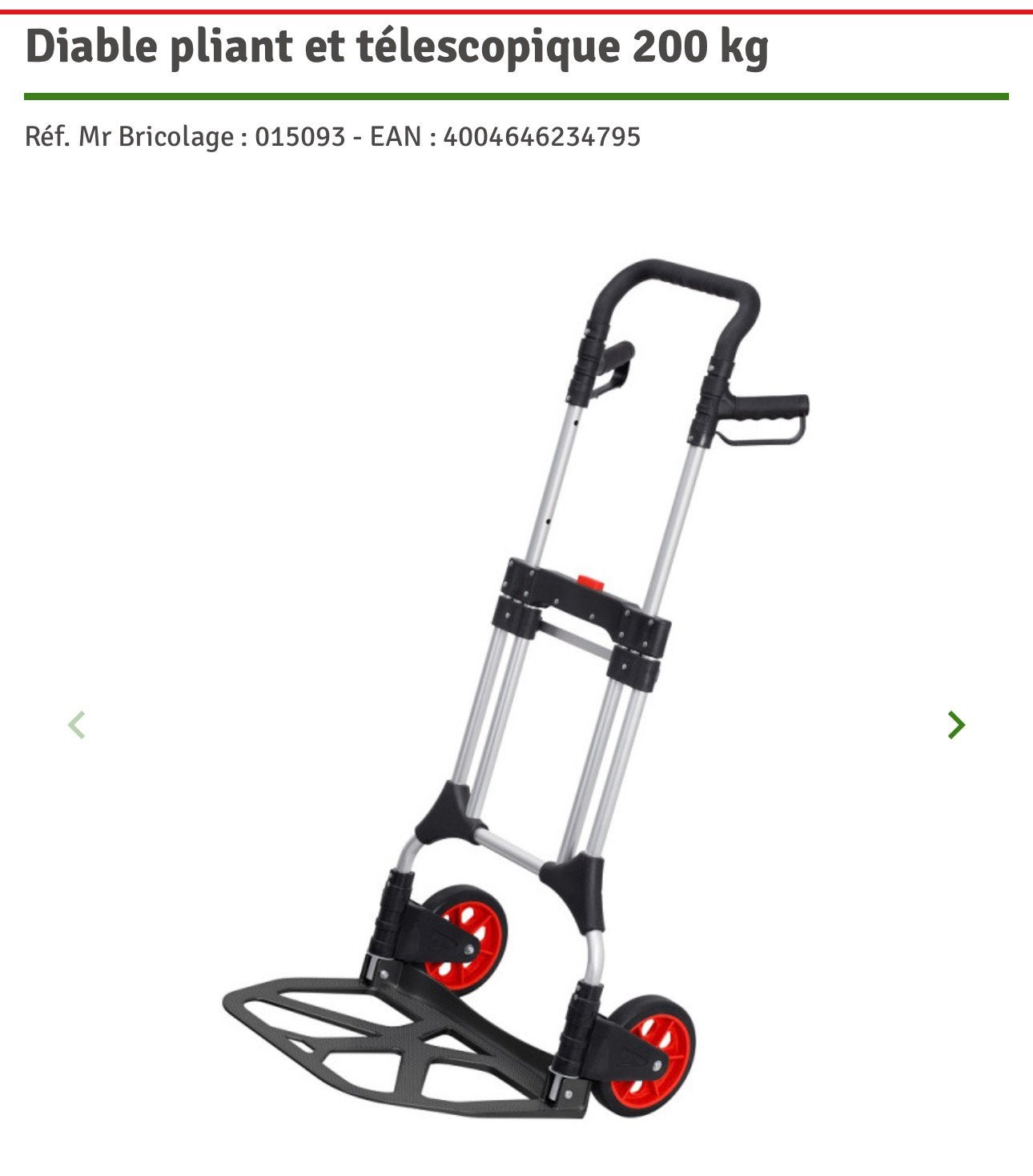 Diable pliable 200kg, Enlèvement, Comme neuf, Diable