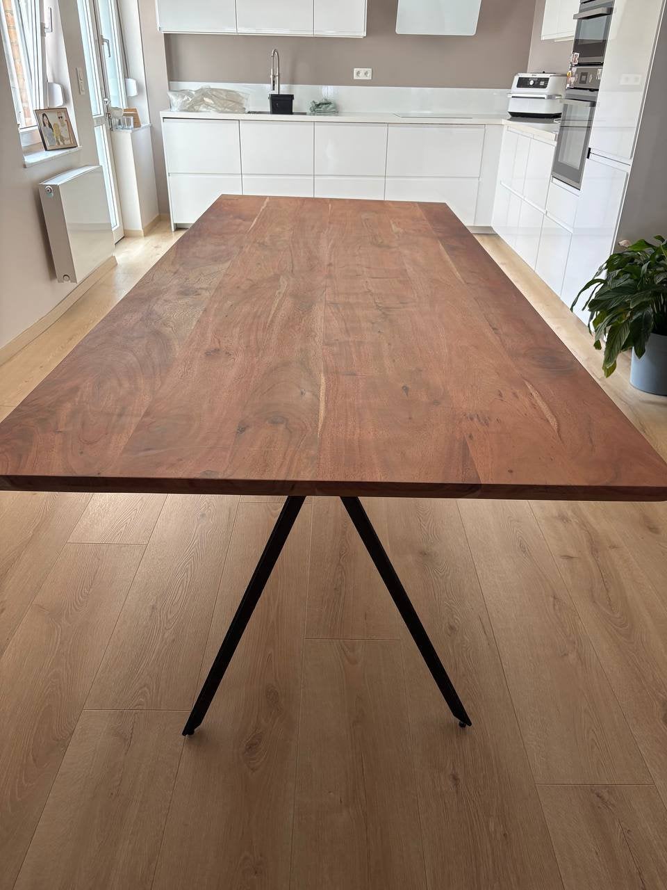 Acacia eettafel, Huis en Inrichting, Tafels | Eettafels, Ophalen, Zo goed als nieuw