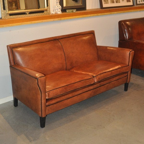 Nieuwe schapenleren Art Deco bank Lounge Atelier, Ophalen