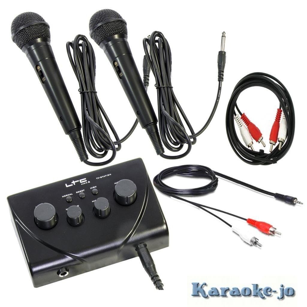Complete karaoke mixer met echo en 2 microfoons, Enlèvement ou Envoi, Neuf, Micro(s)