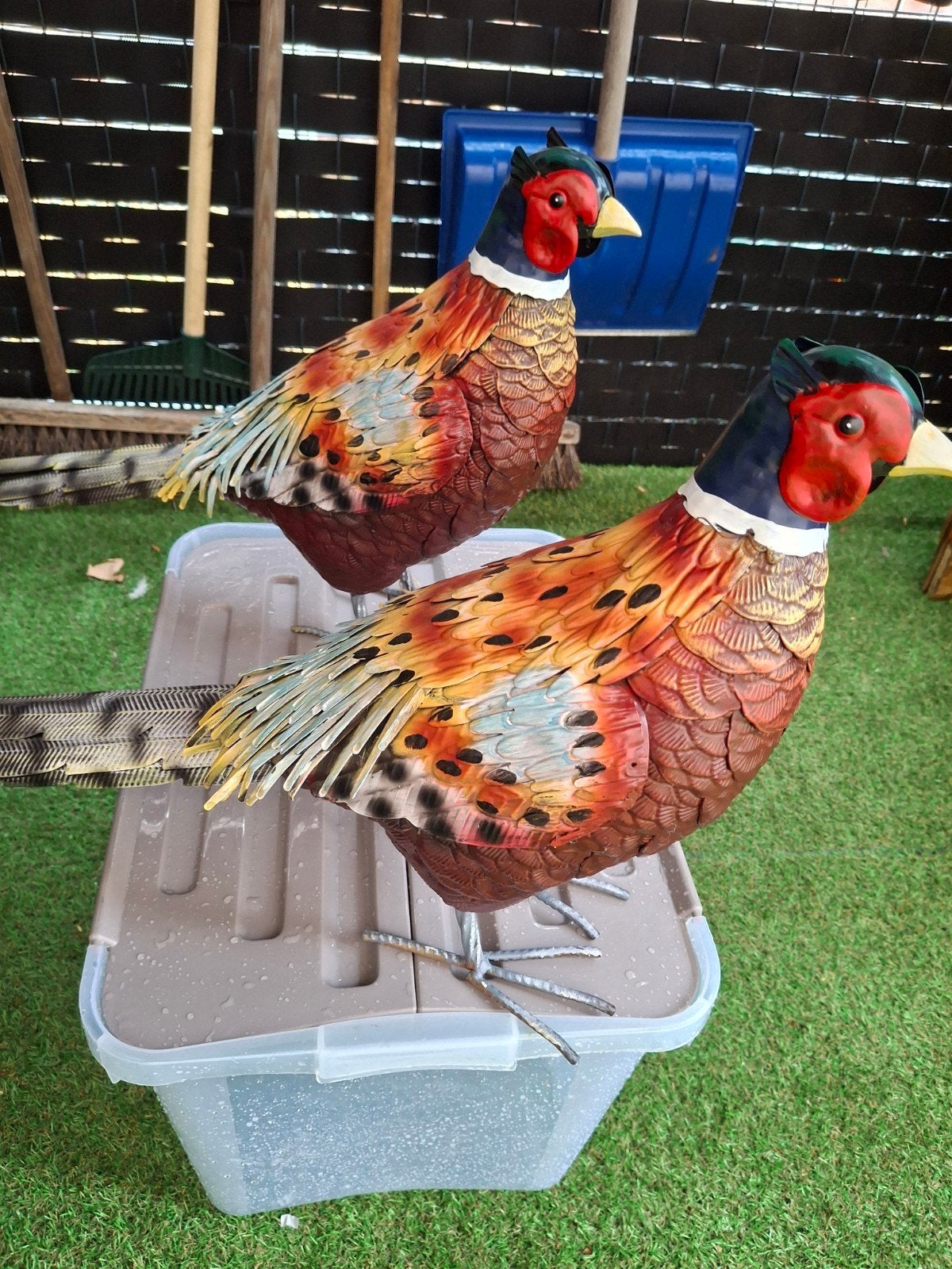 2 metalen fazanten Nieuw, Tuin en Terras, Tuinwanddecoratie, Ophalen
