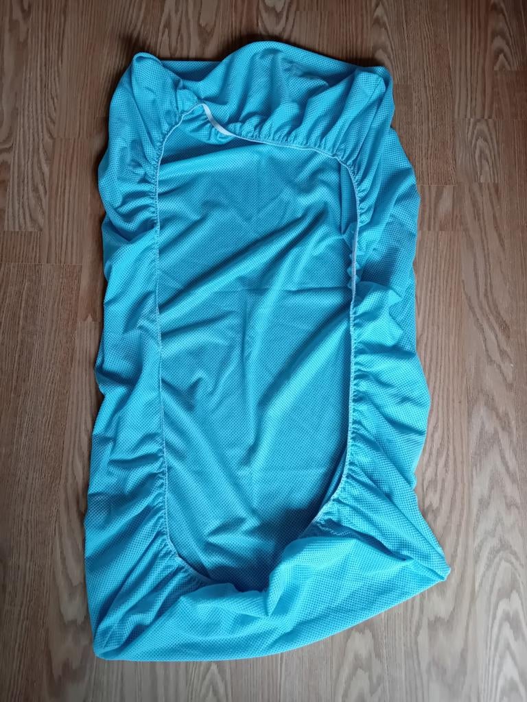 Blauw hoeslaken Aerosleep spijlenbed, Kinderen en Baby's, Gebruikt, Hoeslaken of Sloop, Ophalen of Verzenden, Jongetje of Meisje