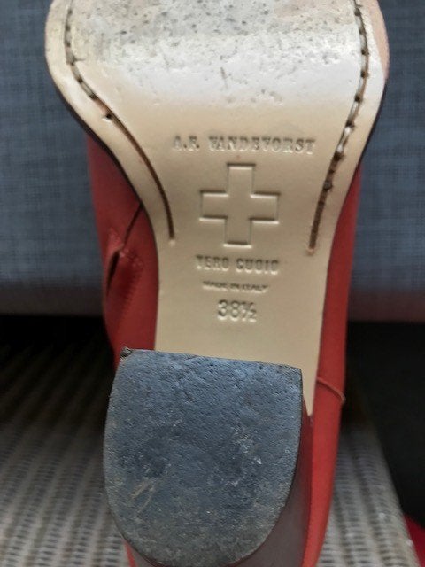 Botjes -A.F Vandevorst maat 38,5 - Keur rood oranje, A.V.Vandevorst, Lage of Enkellaarzen, Ophalen of Verzenden, Zo goed als nieuw